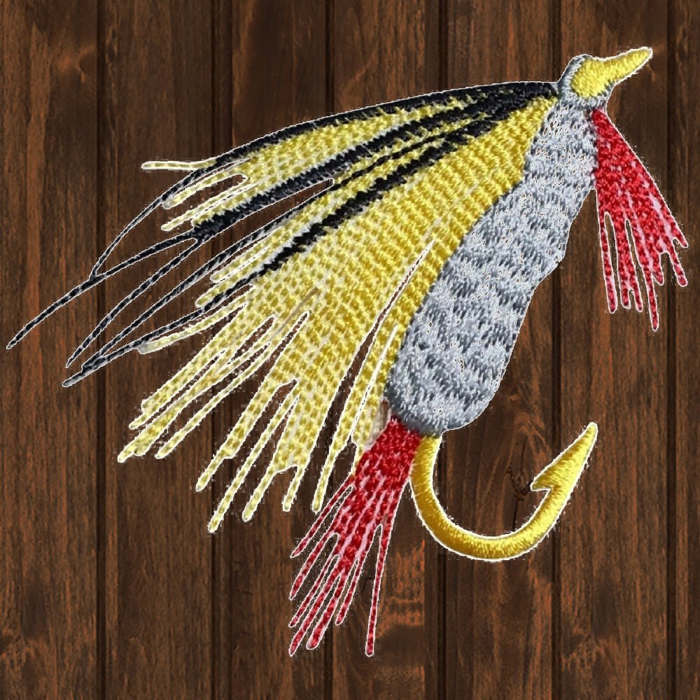 Large Fly Fishing Lure Embroidered Patch — Iron On