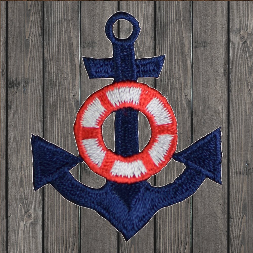 Anchor Applique Patch - Life Preserver Buoy Nautical Badge 1.75