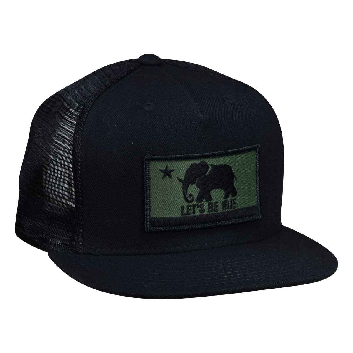 LET'S BE IRIE Trucker Hat - California Irie Flag, Black Snapback - Let's Be Irie™