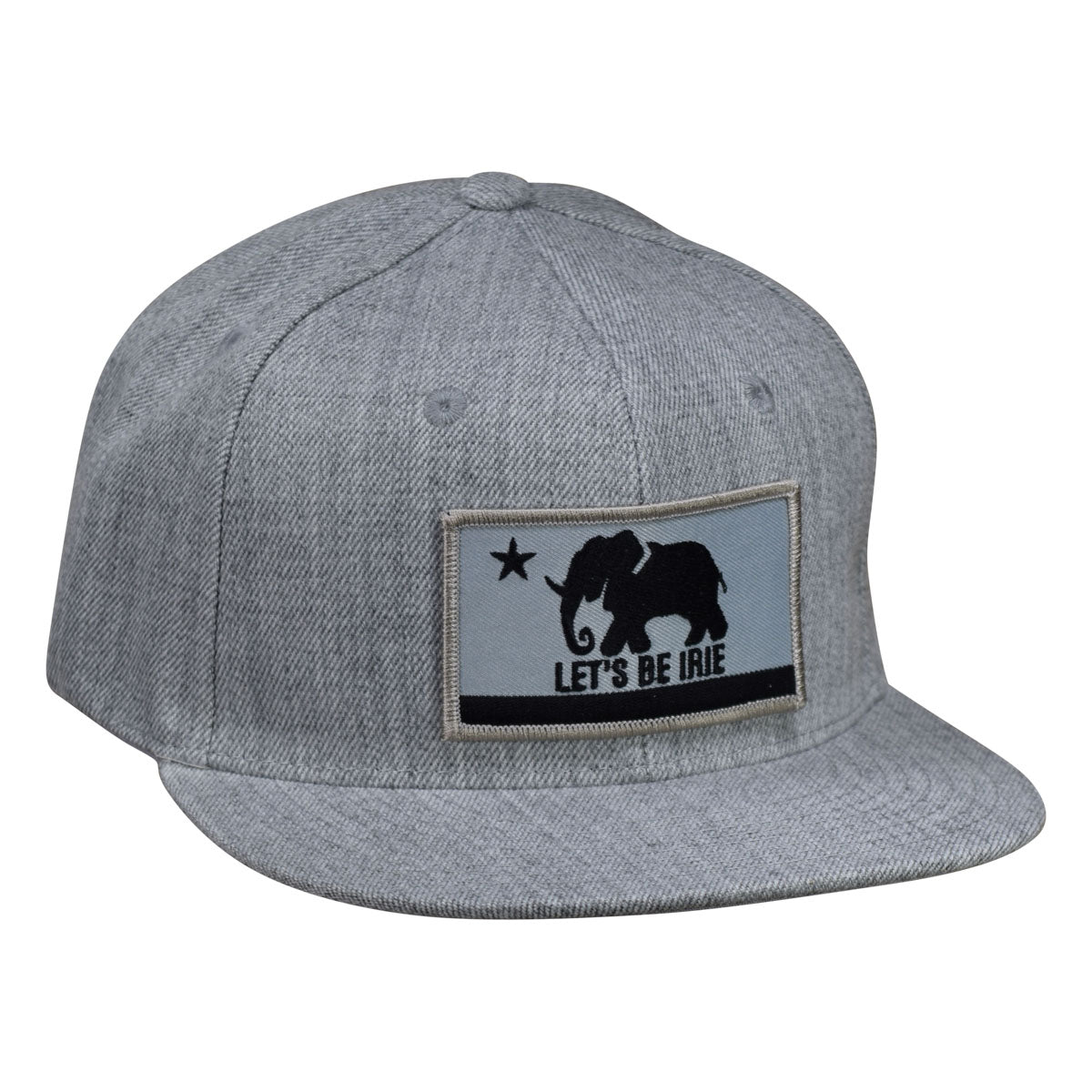 LET'S BE IRIE Snapback Hat - California Irie Flag, Heather Gray - Let's Be Irie™