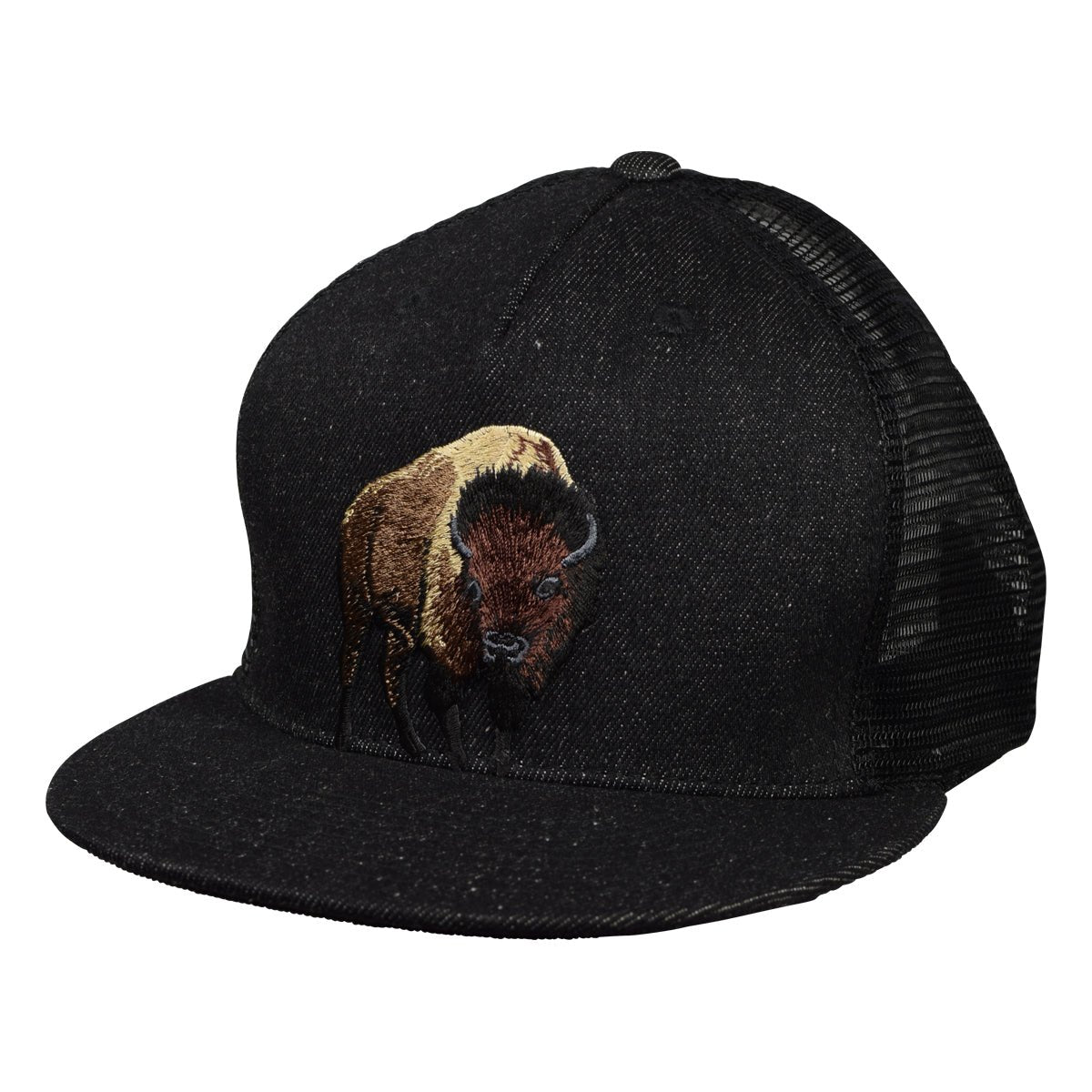 Brown Buffalo Trucker Hat by LET'S BE IRIE - Black Denim - Let's Be Irie™