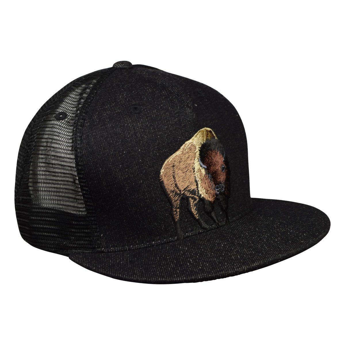 Brown Buffalo Trucker Hat by LET'S BE IRIE - Black Denim - Let's Be Irie™