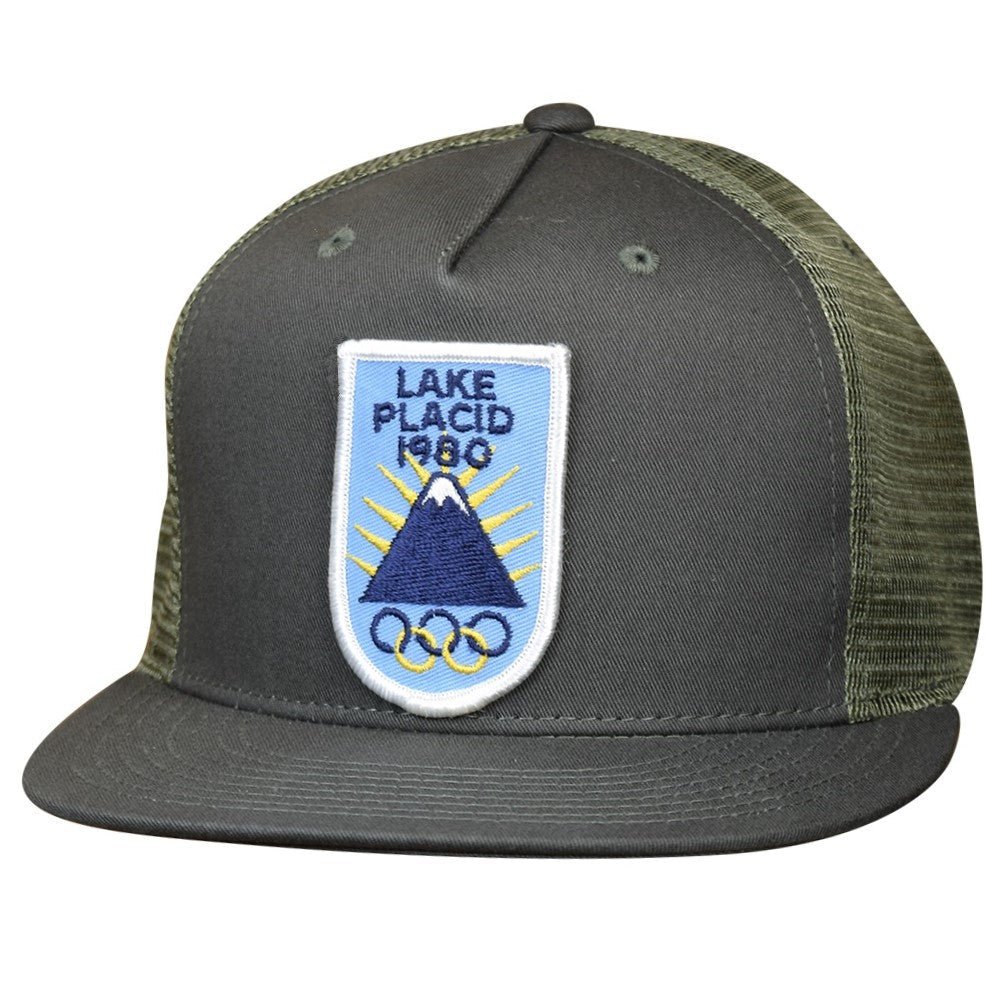 Lake Placid Olympics Hat - New York, Authentic Vintage Patch, Olive Trucker - Paddy's Patches