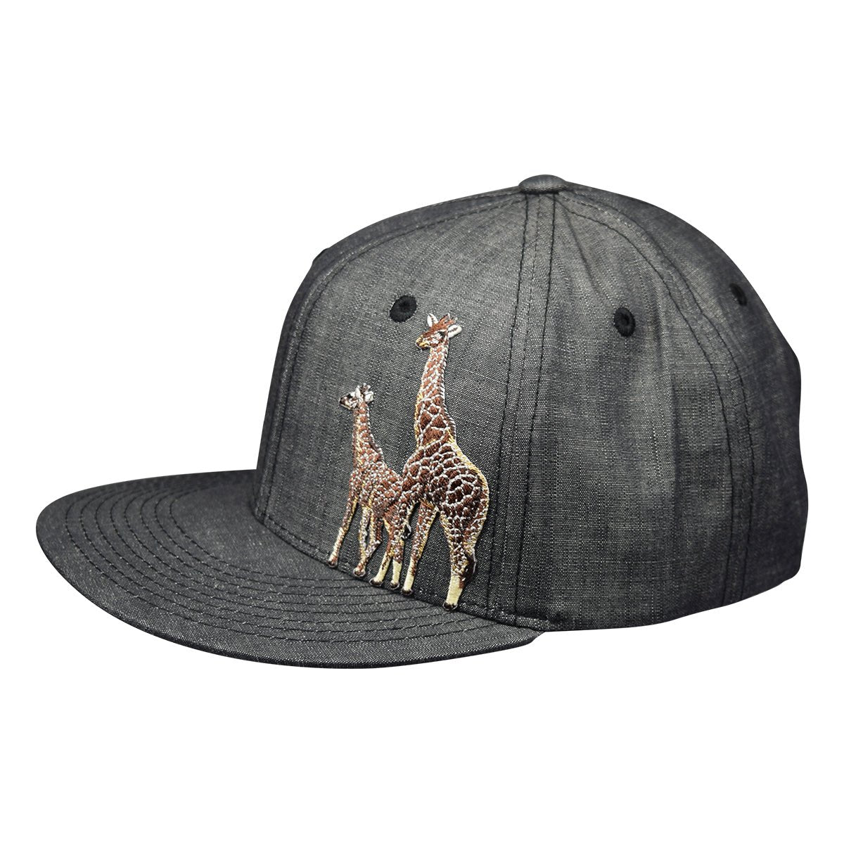 Giraffes Snapback Hat by LET'S BE IRIE - Washed Black Denim - Let's Be Irie™