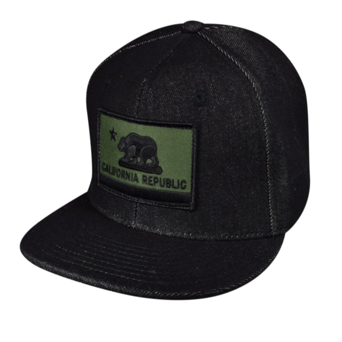 California Republic Flag Snapback by LET'S BE IRIE - Black Denim - Let's Be Irie™