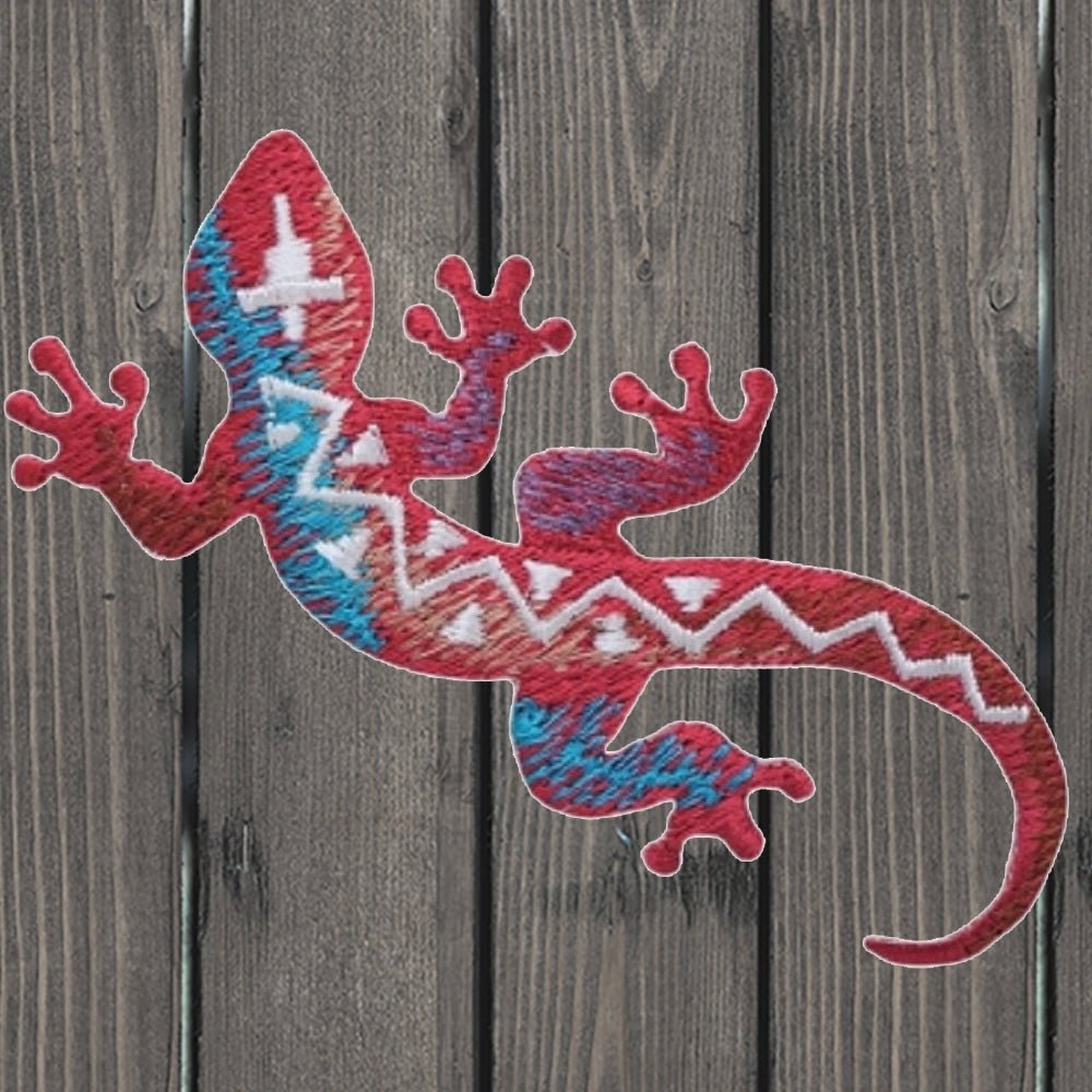 embroidered iron on sew on patch Lizard Southwest 2