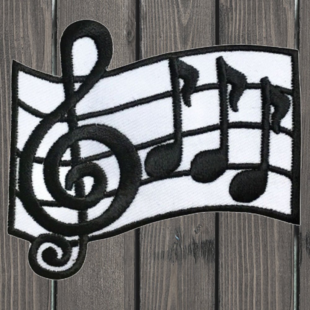 embroidered iron on sew on patch Music Bar