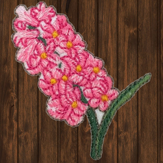 embroidered iron on sew on patch Pink Cotton Candy Flowers