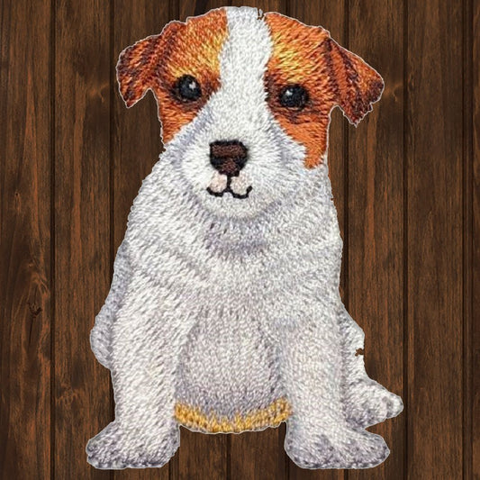 embroidered iron on sew on patch White Brown Beagle Dog Puppy