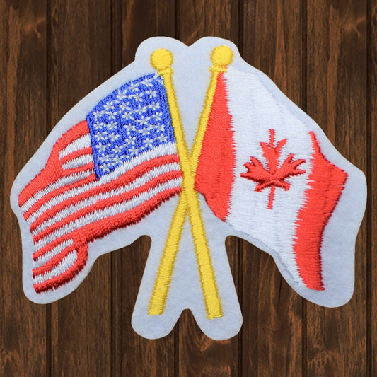 embroidered iron on sew on patch american usa canada flag