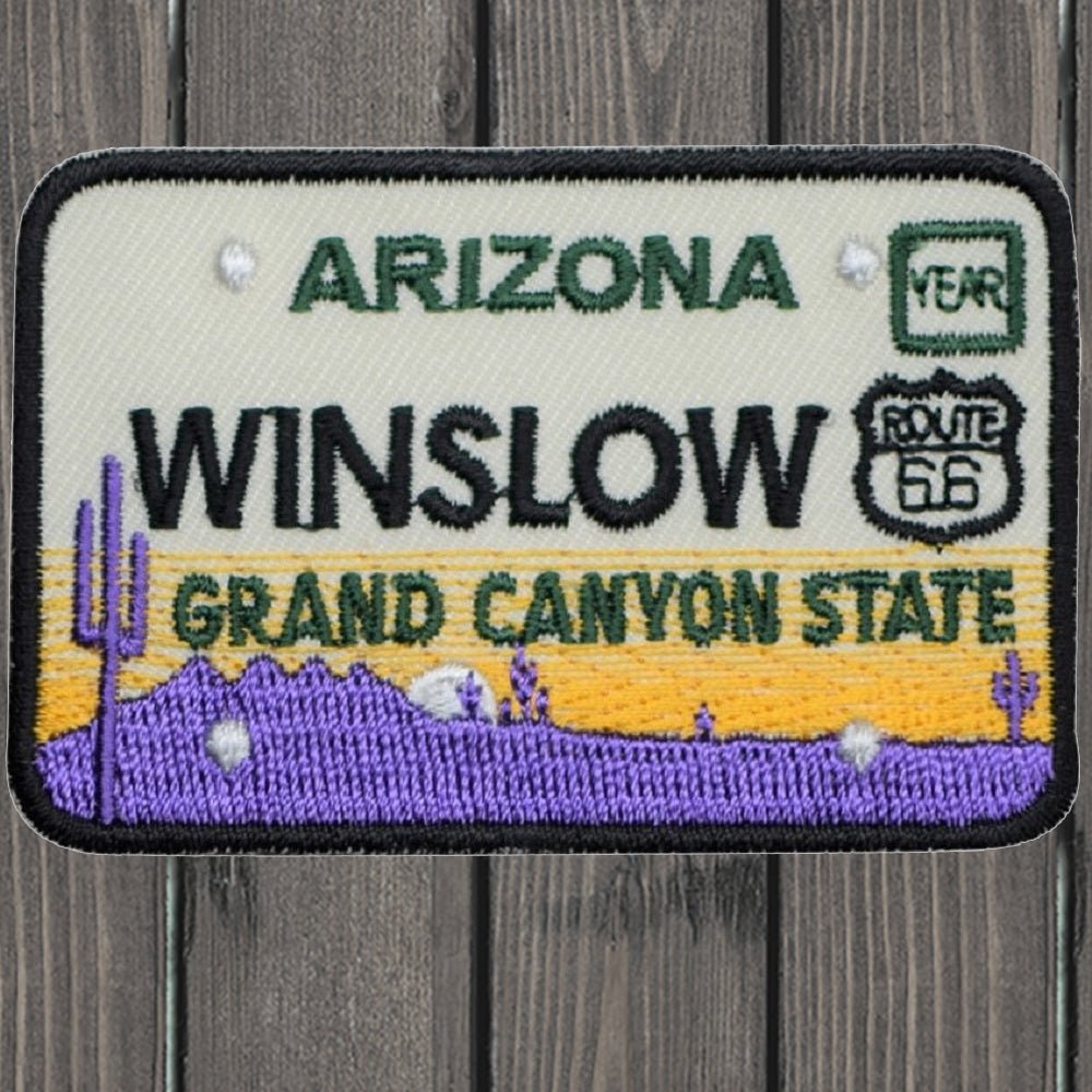 embroidered iron on sew on patch arizona grand canyon state winslow