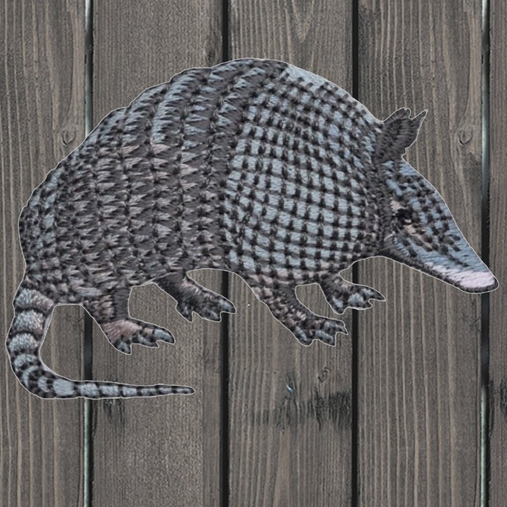 embroidered iron on sew on patch armadillo right