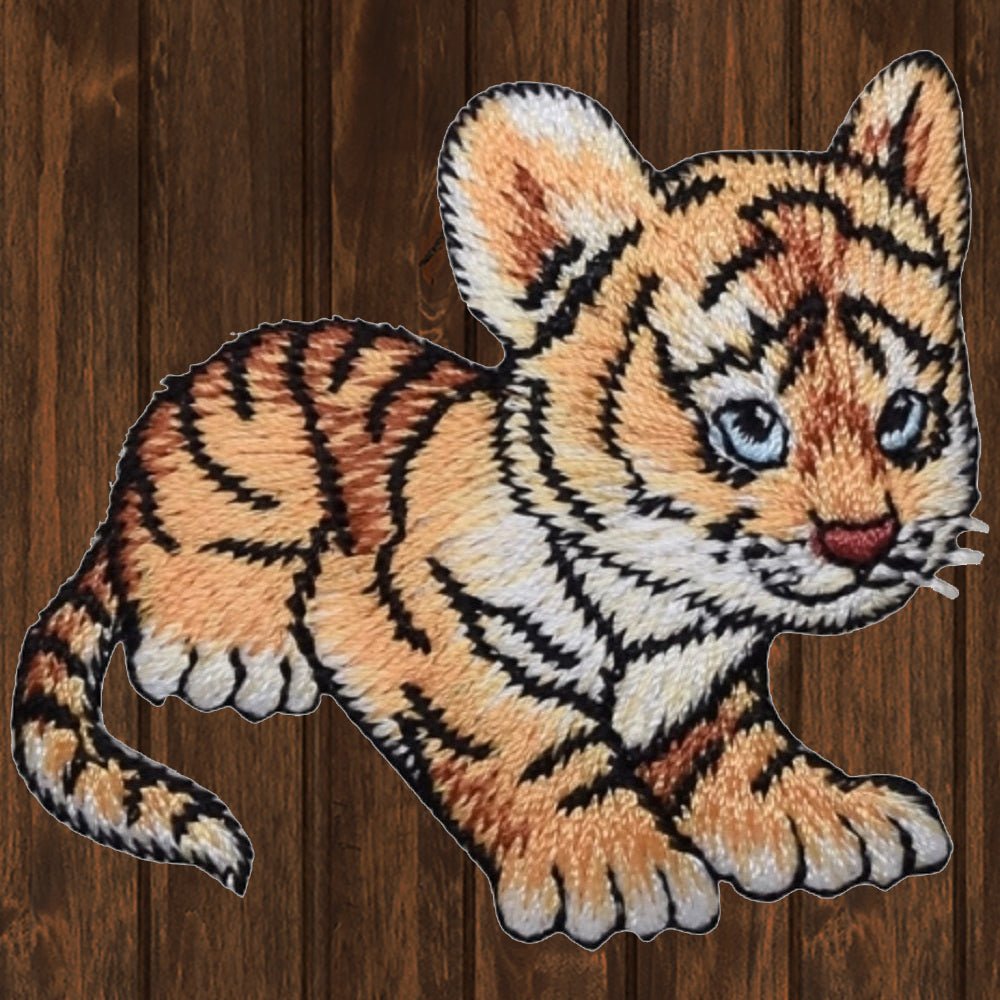 embroidered iron on sew on patch baby tiger 2