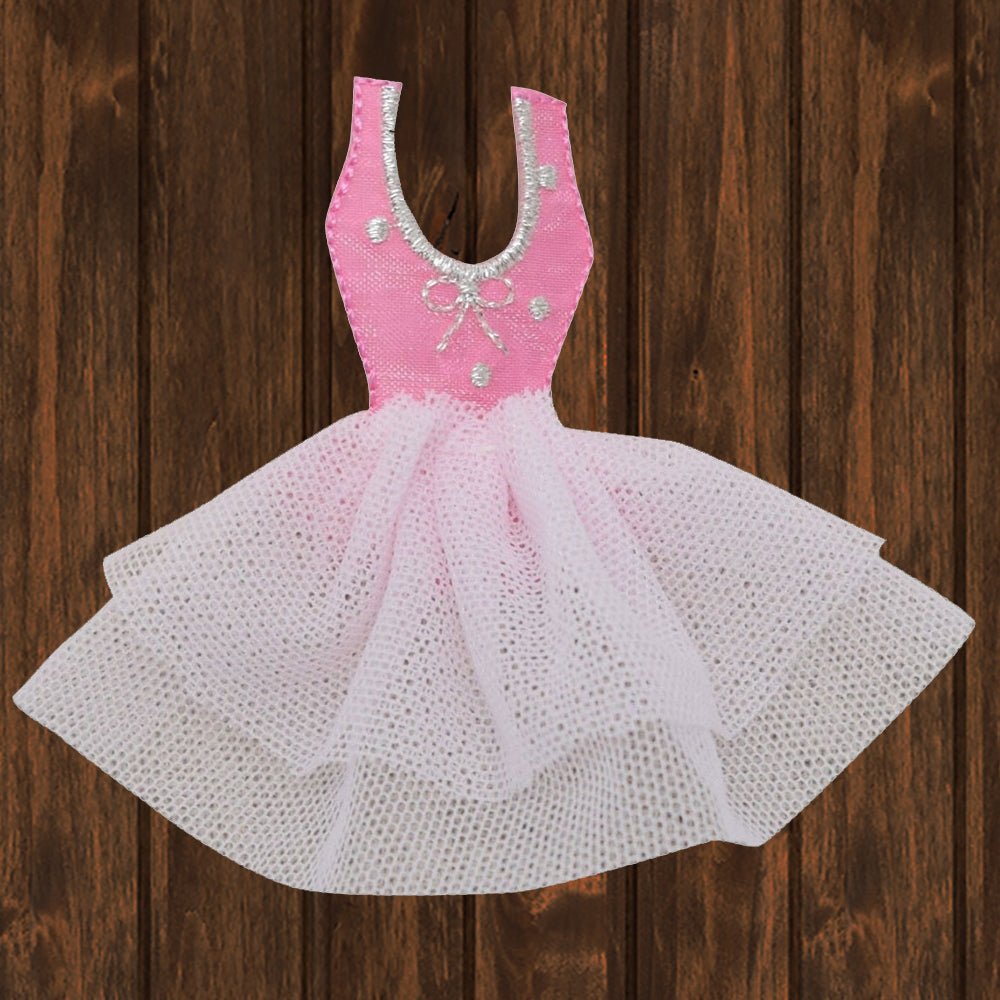 embroidered iron on sew on patch ballerina dress