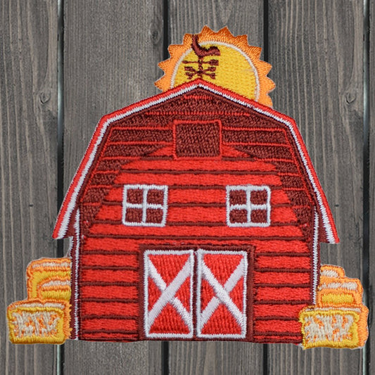 embroidered iron on sew on patch barn