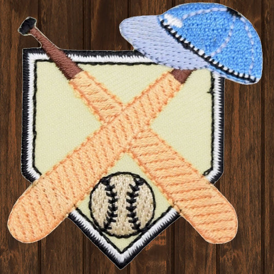 embroidered iron on sew on patch baseball bats crossing