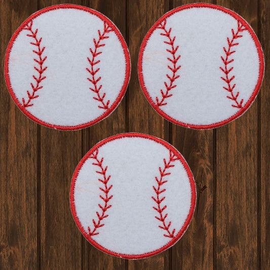 embroidered iron on sew on patch baseball red stroke