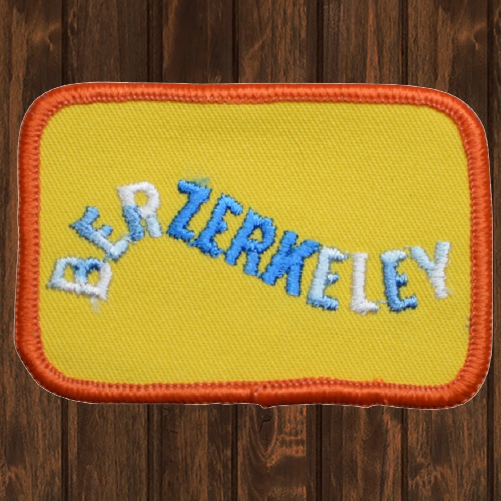 embroidered iron on sew on patch berzerkley yellow