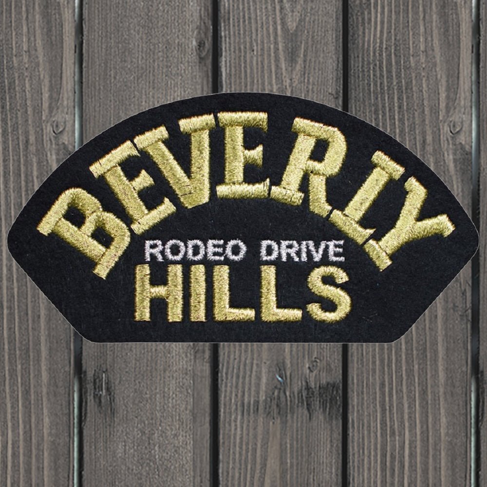 embroidered iron on sew on patch beverly hills rodeo drive