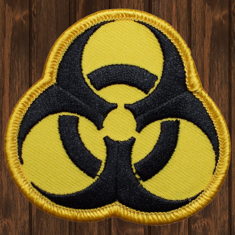 embroidered iron on sew on patch biohazard