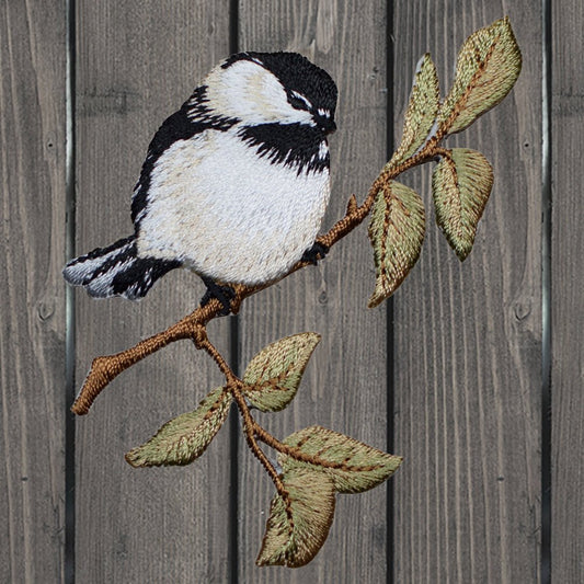 embroidered iron on sew on patch bird on branch