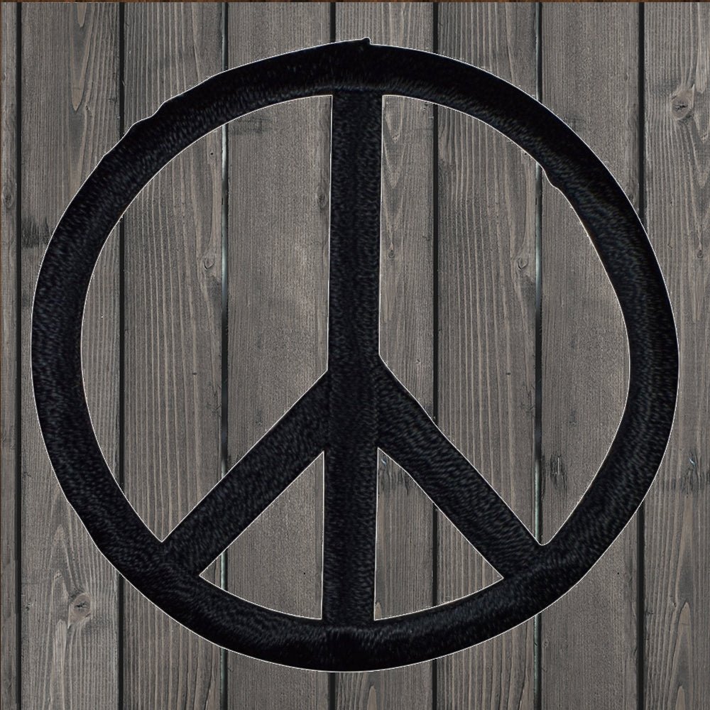 embroidered iron on sew on patch black large peace sign