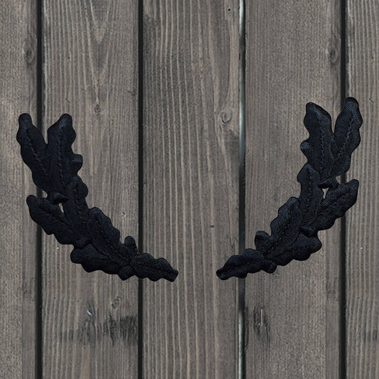 embroidered iron on sew on patch black wings