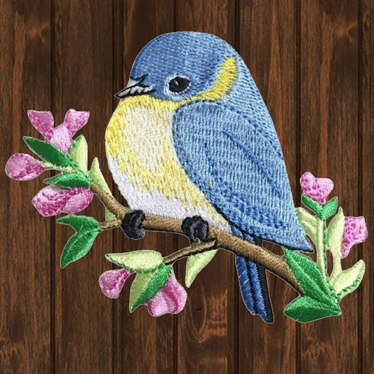 embroidered iron on sew on patch blue bird