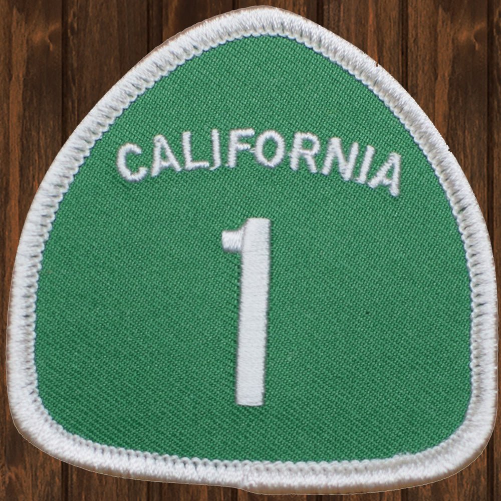 embroidered iron on sew on patch california 1 green