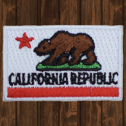 embroidered iron on sew on patch california republic bear red white