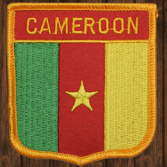 embroidered iron on sew on patch cameroon shield