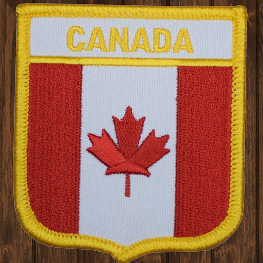 embroidered iron on sew on patch canada shield