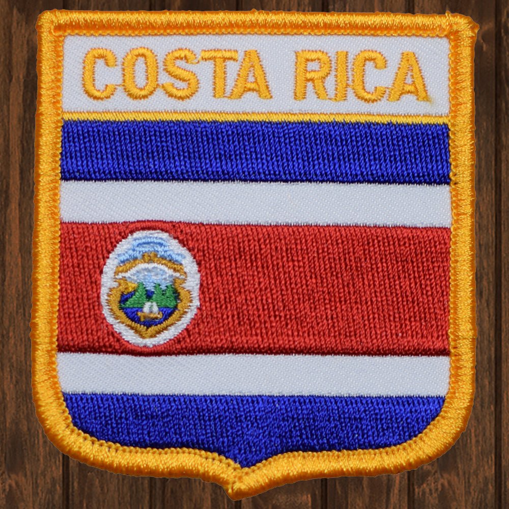 embroidered iron on sew on patch costa rica shield