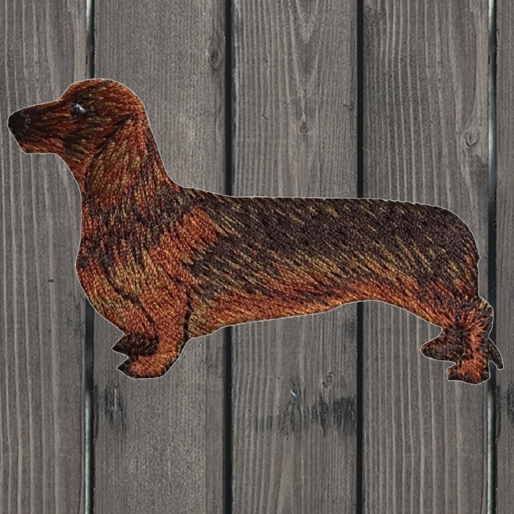 embroidered iron on sew on patch dachshund dog