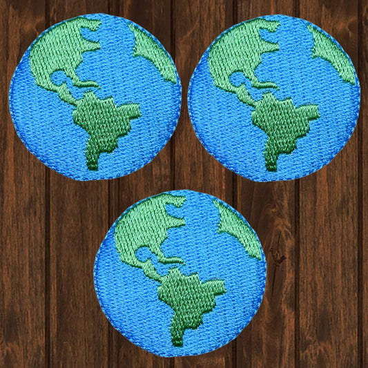 embroidered iron on sew on patch earth globe world