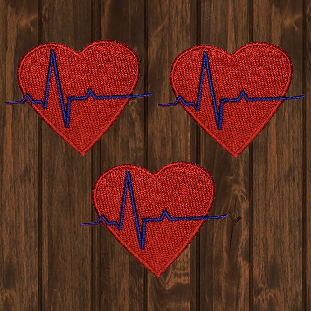 embroidered iron on sew on patch ekg ecg heart beat