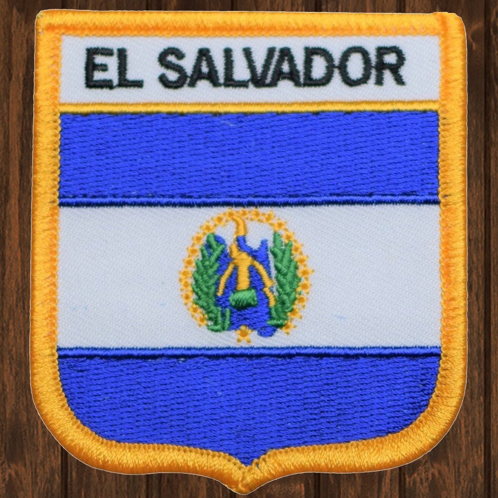 embroidered iron on sew on patch el salvador