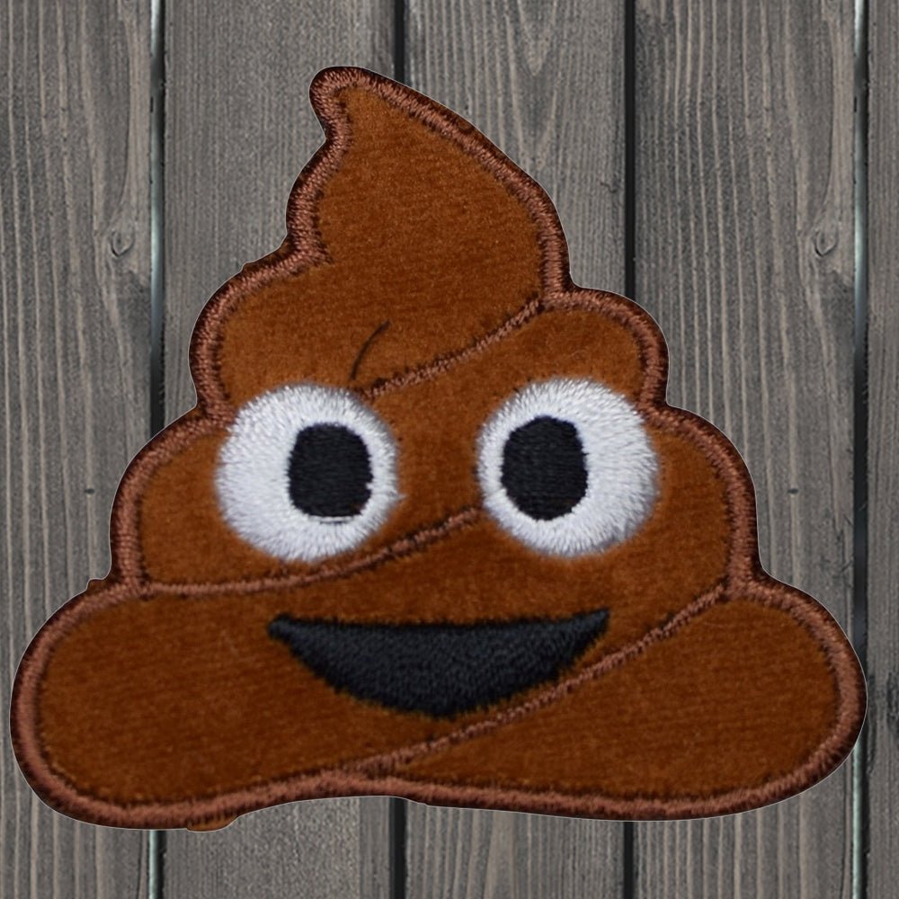 embroidered iron on sew on patch emoticon poo emoji