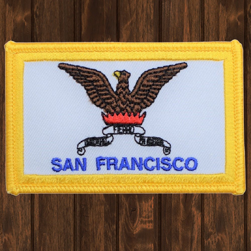 embroidered iron on sew on patch fierro san francisco