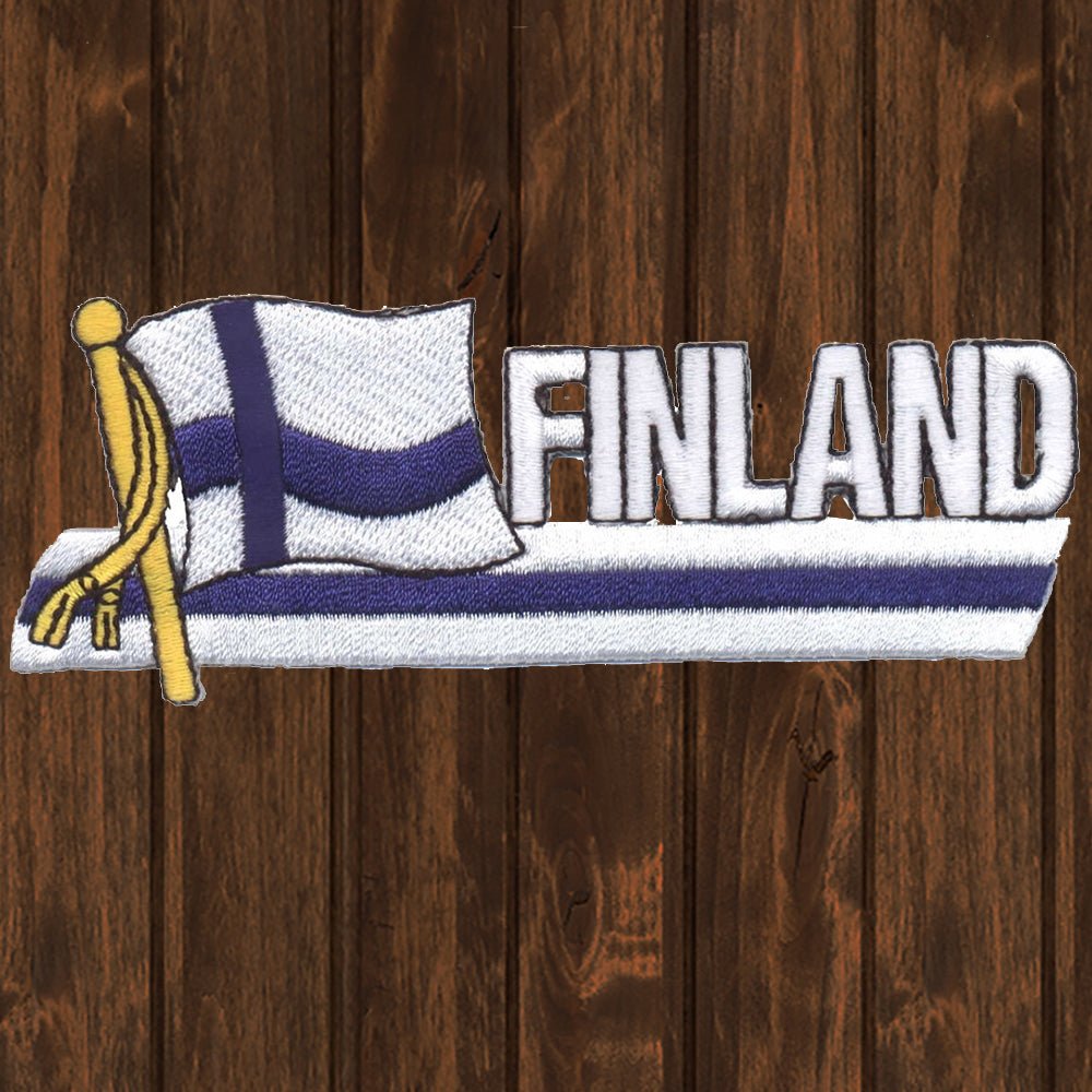 embroidered iron on sew on patch finland