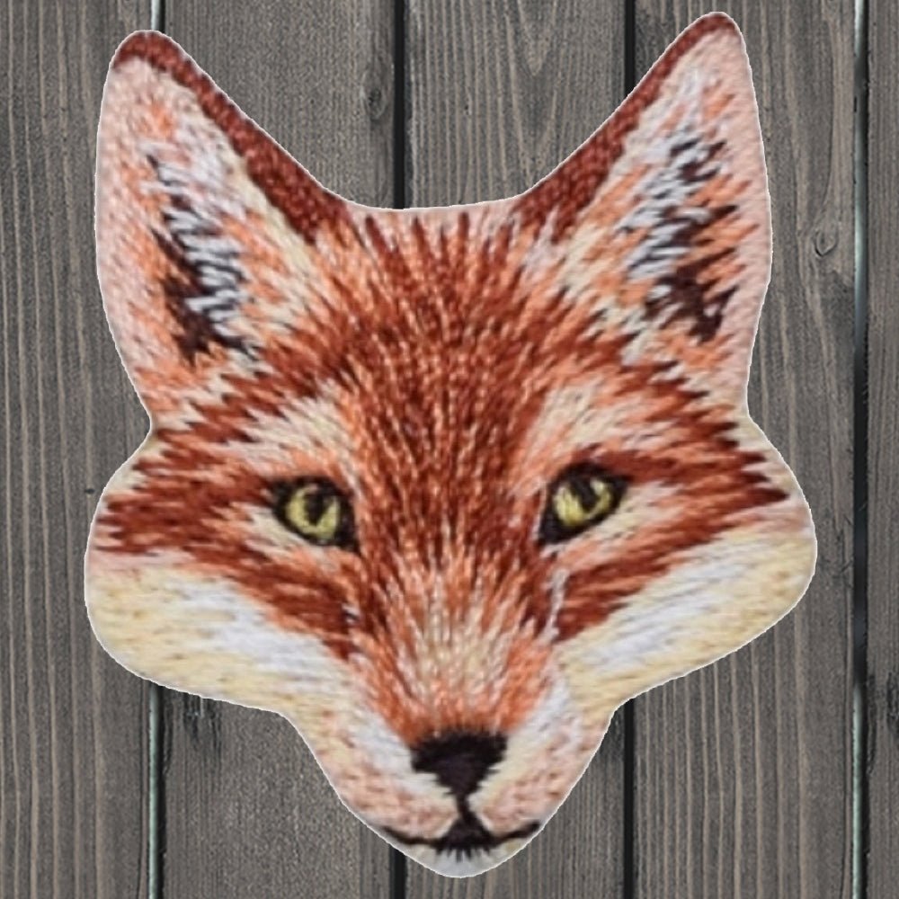 embroidered iron on sew on patch fox small