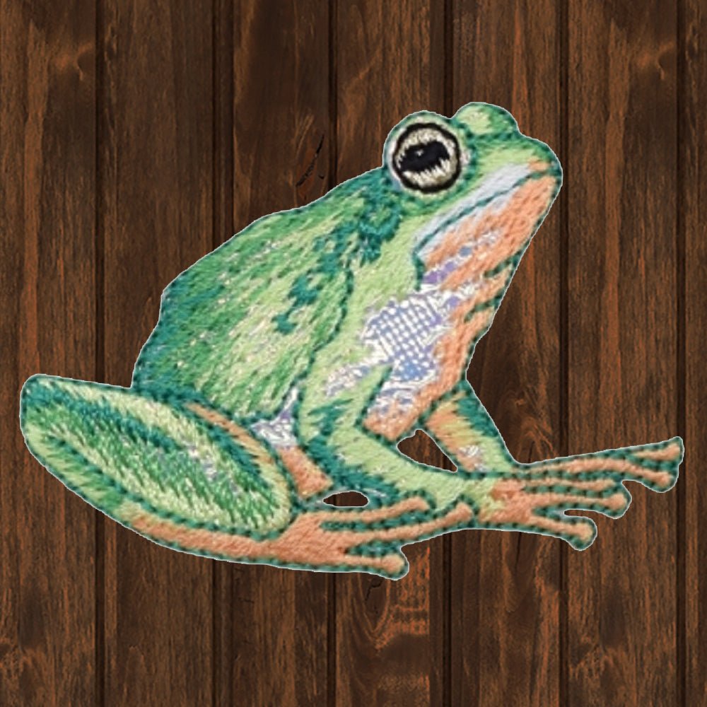 embroidered iron on sew on patch frog right