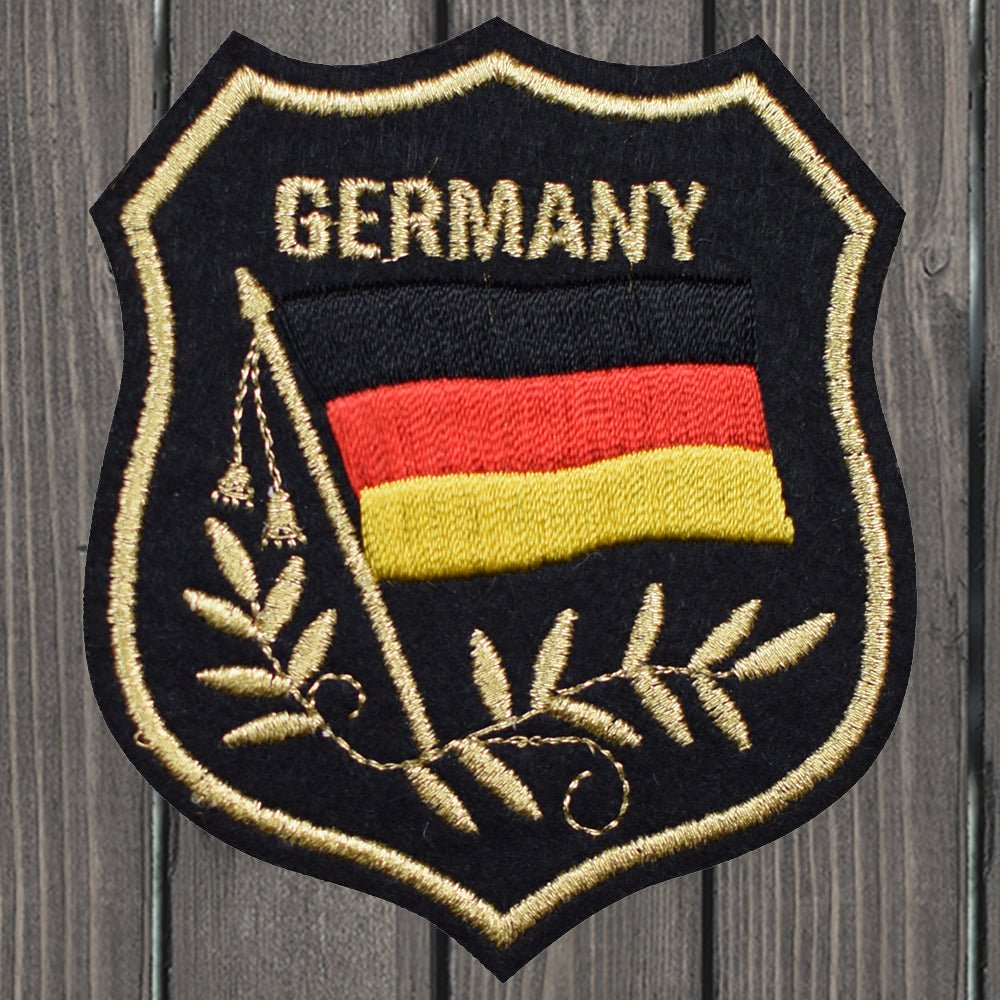 embroidered iron on sew on patch germany mylar