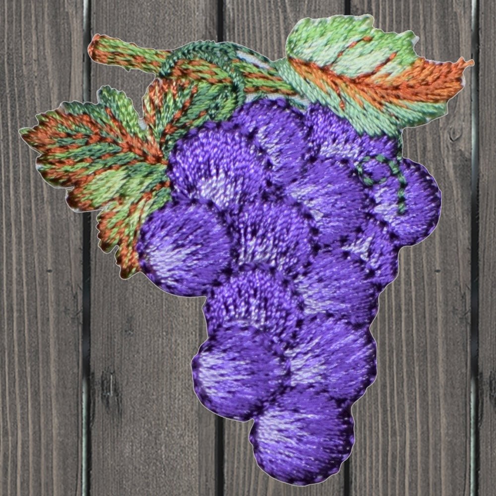 embroidered iron on sew on patch grape bunch