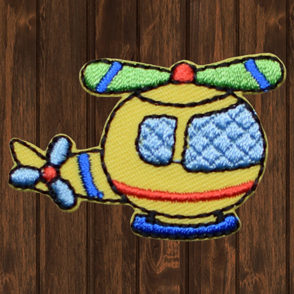 embroidered iron on sew on patch helicopter