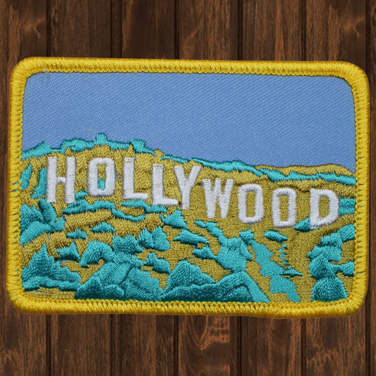 embroidered iron on sew on patch hollywood sign