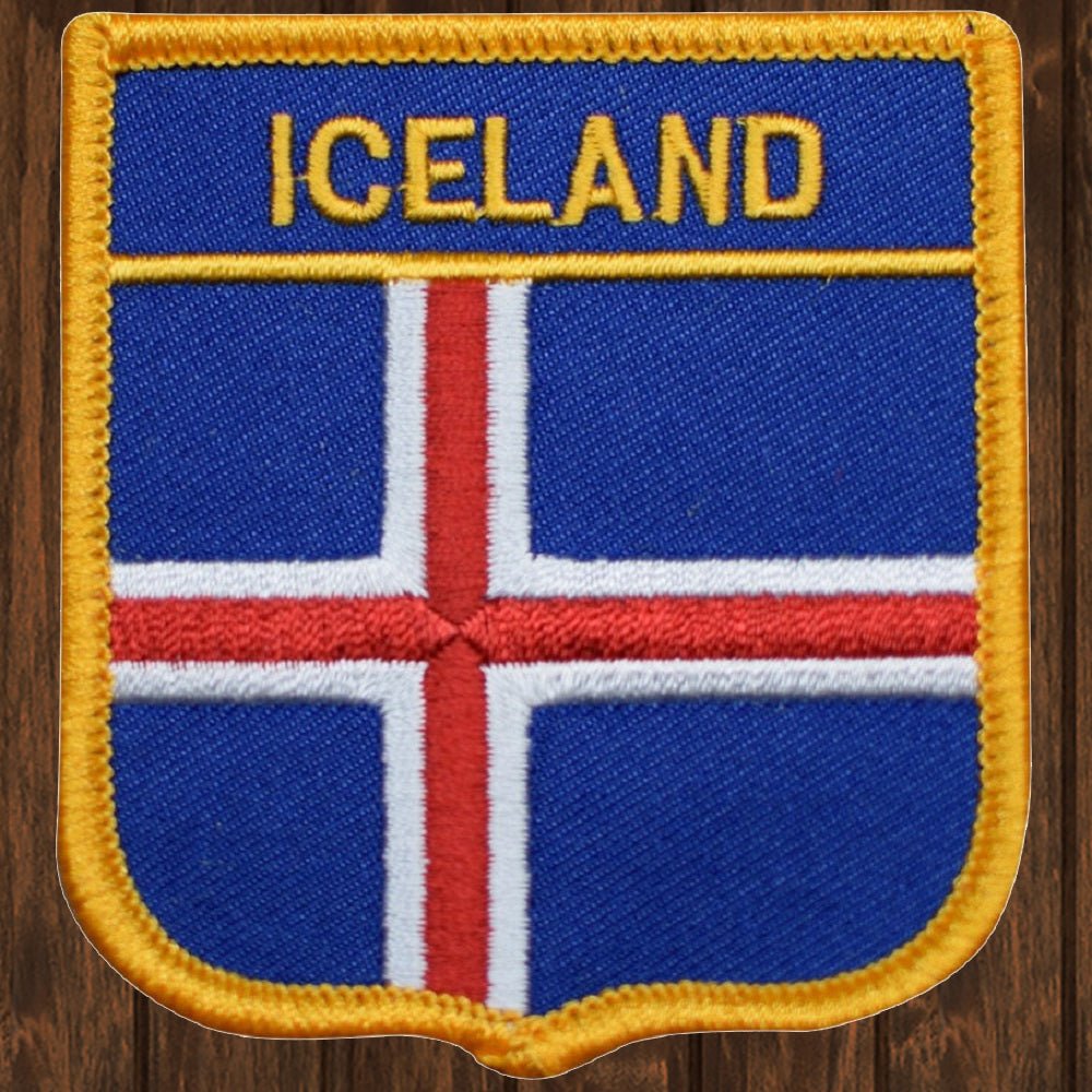 embroidered iron on sew on patch iceland