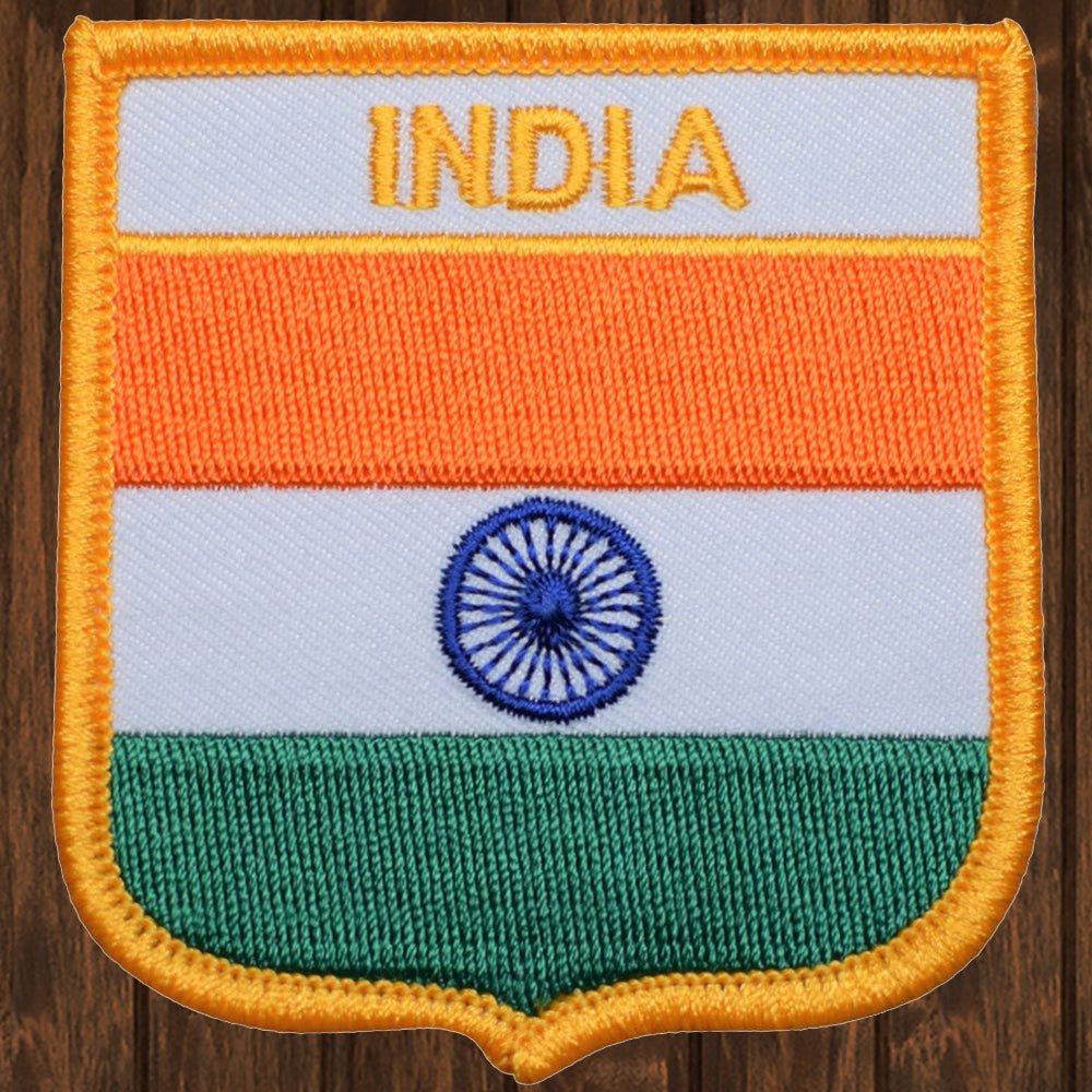 embroidered iron on sew on patch india shield