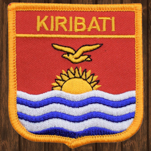 embroidered iron on sew on patch kiribati