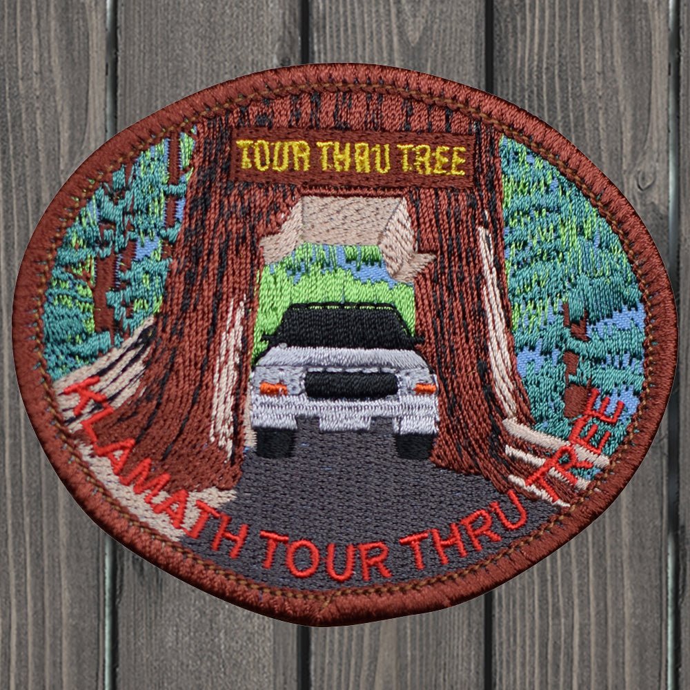 embroidered iron on sew on patch klamath drive thru tree